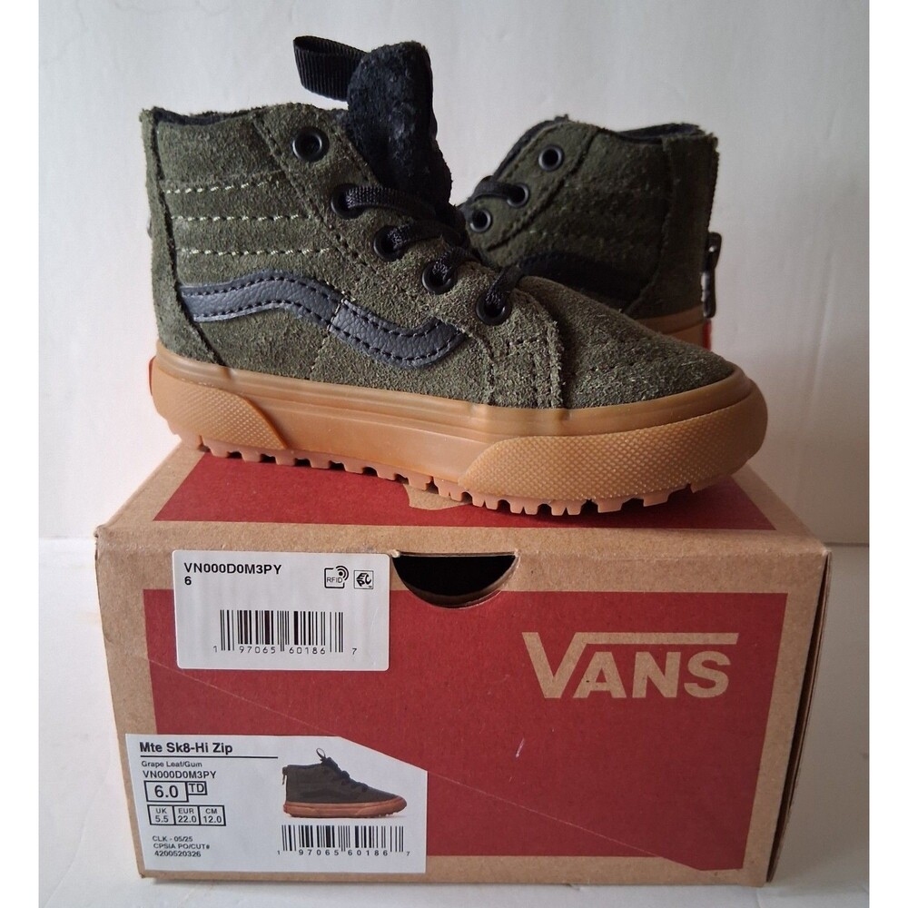 Vans Toddler SK8-Hi Zip Mte-1 Sneakers Grape Leaf Kid's Size US 6C